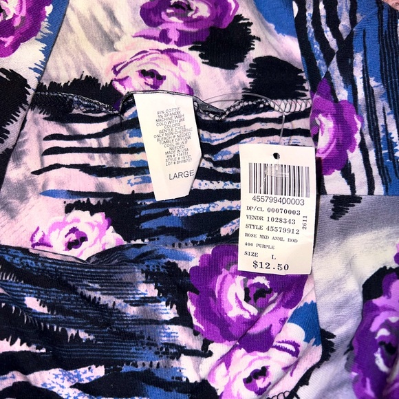 Purple and blue Rose & Animal Print! Stretchy & never been worn. - Picture 2 of 4